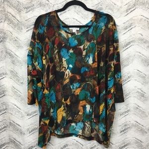 Alberto Makali Multicolor Abstract Sheer Top